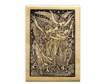 The Angels Mounted Rubber Stamp - Christmas - Detailed Angel Panel #13