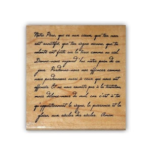Französische Schrift - Vaterunser montiert Stempel - Christlicher Bibelvers - Schriftstelle #22