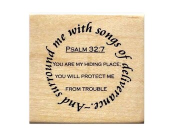 Umgib mich mit Liedern der Befreiung Stempel montiert - Christlicher Bibelvers - Religiöse Schrift - Psalm 32: 7 # 16
