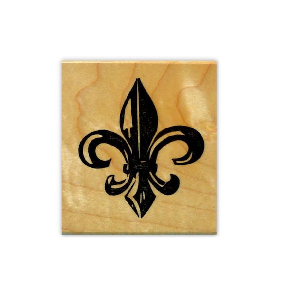 Large FLEUR-DE-LIS Mounted Rubber Stamp - French Monarchy Symbol - New Orleans - Fleur de Lys, Fleur de Luce - Sweet Grass Stamps  #15