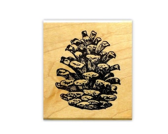 PINE CONE Mounted Rubber Stamp Lg. - Rustic Christmas at the Cabin - Winter Holiday - Nature - Pinecone #19