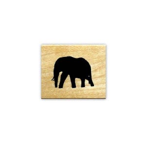ELEPHANT SILHOUETTE Sello de goma africano montado Africa, sello de construcción de escena, animal, vida silvestre, Safari africano, Sellos de hierba dulce No.17 imagen 1
