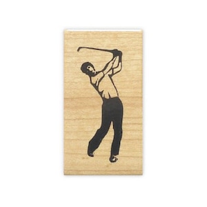 Sello de goma con la imagen de un golfista montado, número 14