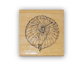 Paratrooper mounted rubber stamp, Army Special Forces, USAF, military, troops, air assault, parachute sky diving, Special Ops, CMS #4