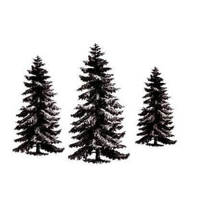 Set albero di pino - 3 timbri in gomma NON MONTATI, Natale n. 19