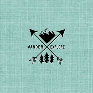 Wander / Explore / Arrows X UNMOUNTED Rubber Stamp - Camping, Hiking, Backpacking, Outdoors, Wilderness, Adventure - Sweet Grass Stamp #25