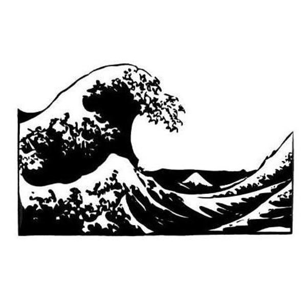The Great Wave of Kanagawa Rubber Stamp Unmounted - Japanese - Hokusai - Mt Fuji - Sweet Grass Stamps #12