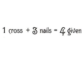 1 KREUZ plus 3 NÄGEL sind gleich 4 GEGEBEN Christliche Stempel, religiöses Ostern, Bibel Journaling, Jesus #16