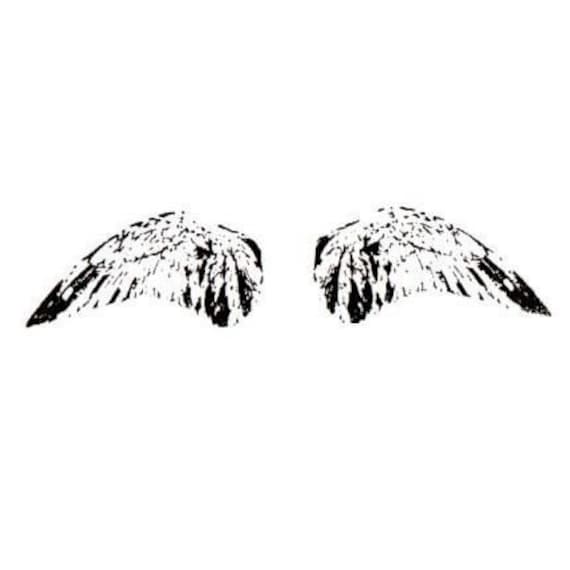 WINGS mounted rubber stamp angel #15 collage element bird