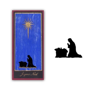 Pesebre Silueta SIN MONTAR sello de goma, María y Jesús, Belén, Navidad religiosa #13