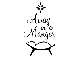 Away in a Manger Unmounted Rubber Stamp - Religious Christmas - Nativity #26