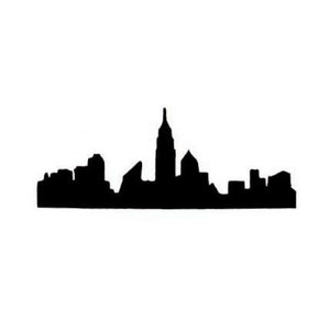 New York City Skyline silhouette timbro di gomma SMONTATO, NYC, paesaggi urbani, grattacielo n