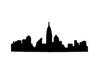 New York Skyline Silhouette UNMONTIERT Stempel, NYC, Stadtansichten, Wolkenkratzer #15