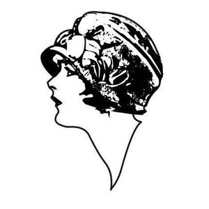 Lady Profile UNMOUNTED rubber stamp large, woman, flapper, art deco style, 1920's fashion, person, Sweet Grass Stamps No.2 image 1