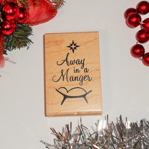 Weg in een kribbe gemonteerde rubberen stempel - Religieus kerstfeest - Geboorte #26