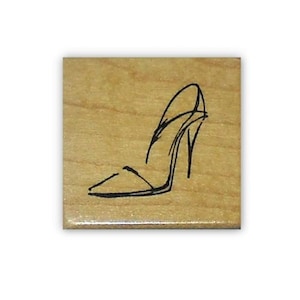 Shoe sketch ladies pump mounted rubber stamp high heels, stiletto heels, Sweet Grass Stamps #5