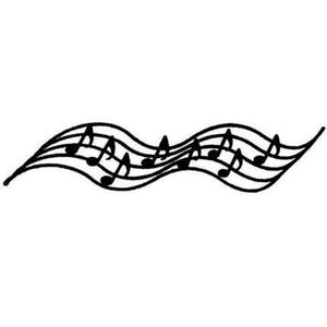 Music Staff UNMOUNTED Rubber Stamp - Notes de musique #2