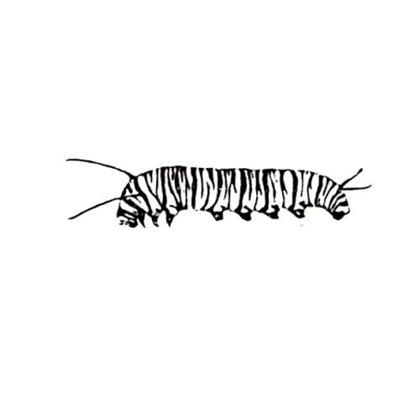 realistic Monarch Caterpillar UNMOUNTED Rubber Stamp #9