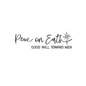 Paz en la Tierra Buena Voluntad para los Hombres Sello de Goma Desmontado - Sentimiento de Navidad #26