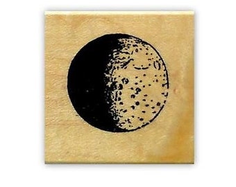 Dark Side of the MOON mounted rubber stamp, lunar, full moon, night sky, astronomy, Halloween, Sweet Grass Stamps No. 15