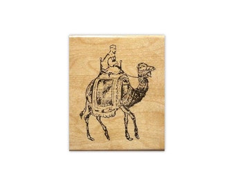 Camel Rider Mounted Rubber Stamp - Arabian Bedouin, Christmas Wiseman #17