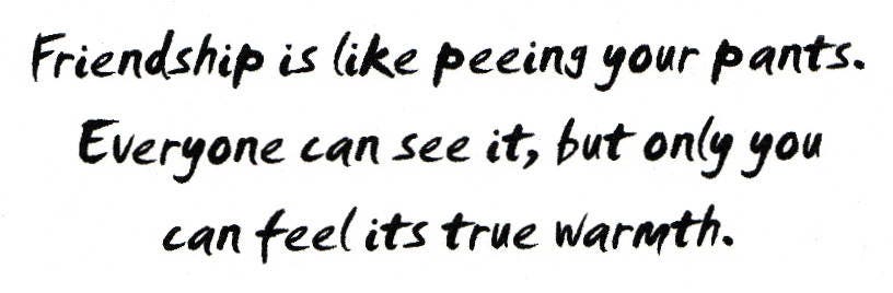 Vriendschap is als het plassen van je broek&hellip; gemonteerd