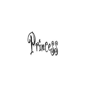 Sello de goma de la princesa DESMONTADA, sello de palabra, cumpleaños de la niña # 5