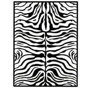 May include: Black and white zebra print pattern. The pattern is symmetrical and features a series of wavy lines.