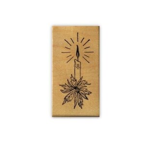 Christmas Candle Mounted Rubber Stamp #19