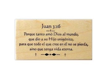 John 3-16 in Spanish Bible Verse Mounted Rubber Stamp, Scripture, For God so Loved the World #21