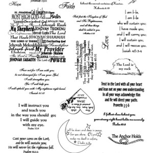 Scriptures Rubber Stamp Sheet 8 1/2 X 11, Christian, Religious, Crazy ...
