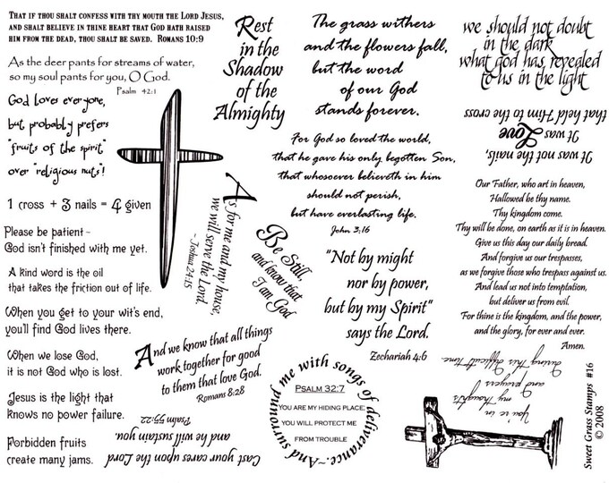 Scriptures Rubber Stamp Sheet 8 1/2 X 11 Christian Bible | Etsy