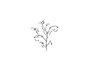 Branch Flourish Unmounted Rubber Stamp - Decorative Element - Nature Accent #15
