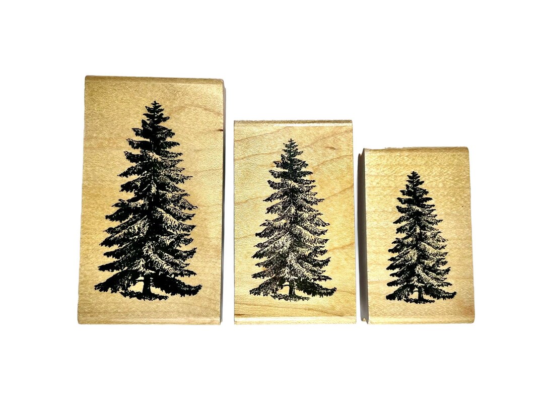 Pine Tree Set - 3 Mounted Rubber Stamps #19 - Etsy