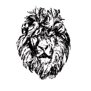 Lion Face UNMOUNTED Afrikaanse rubberen stempel, grote kat, Afrika safari, reisdagboek stempel, wilde dieren dierentuin, No.17