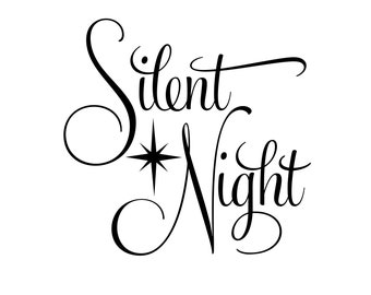 Silent Night Unmounted Rubber Stamp - Religious Christmas Carol #26