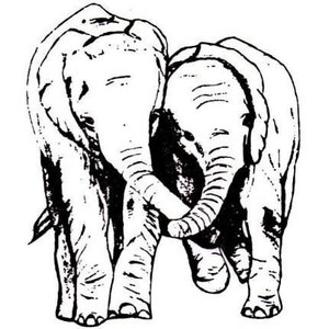 Sello de goma grande sin montar de Elephant Friends n.° 17