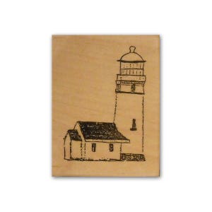 Lighthouse mounted rubber stamp, ocean, nautical, seashore, beach, Christian inspirational image CMS #2