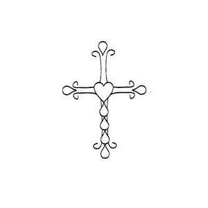 Verschnörkeltes Kreuz Stempel UNMONTIERT - religiös, christlich #11