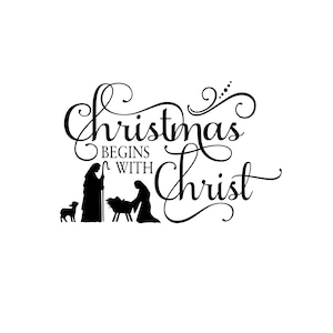 Noël commence avec le Christ - Tampon en caoutchouc non monté - Sentiment religieux #26