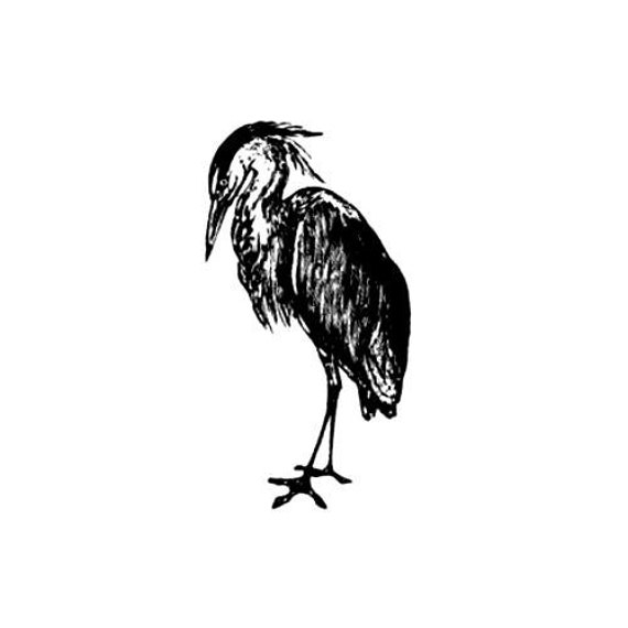 GREAT BLUE HERON mounted bird rubber stamp #9 GREAT BLUE HERON mounted bird rubber stamp #9