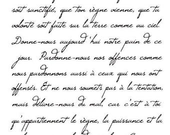 French Script - Lord&#39;s Prayer unmounted rubber stamp, Christian bible verse, religious scripture, background, Lords, Sweet Grass Stamps #22