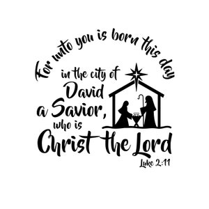Für euch ist Geburt Stempel UNMOUNTED - Lukas 2:11 Bibel Vers - Religiöse Weihnachtskrippe Silhouette #26