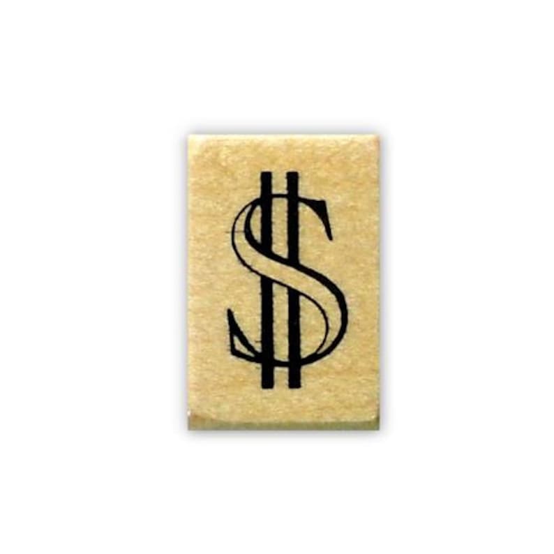 DOLLAR SIGN Rubber Stamp Mounted 15 image 1