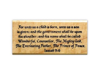 Isaiah 9-6 Bible Verse Mounted Rubber Stamp - Religious Christmas Scripture #13