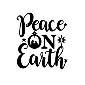 Peace on Earth Nativity Unmounted Rubber Stamp - Navidad religiosa #26
