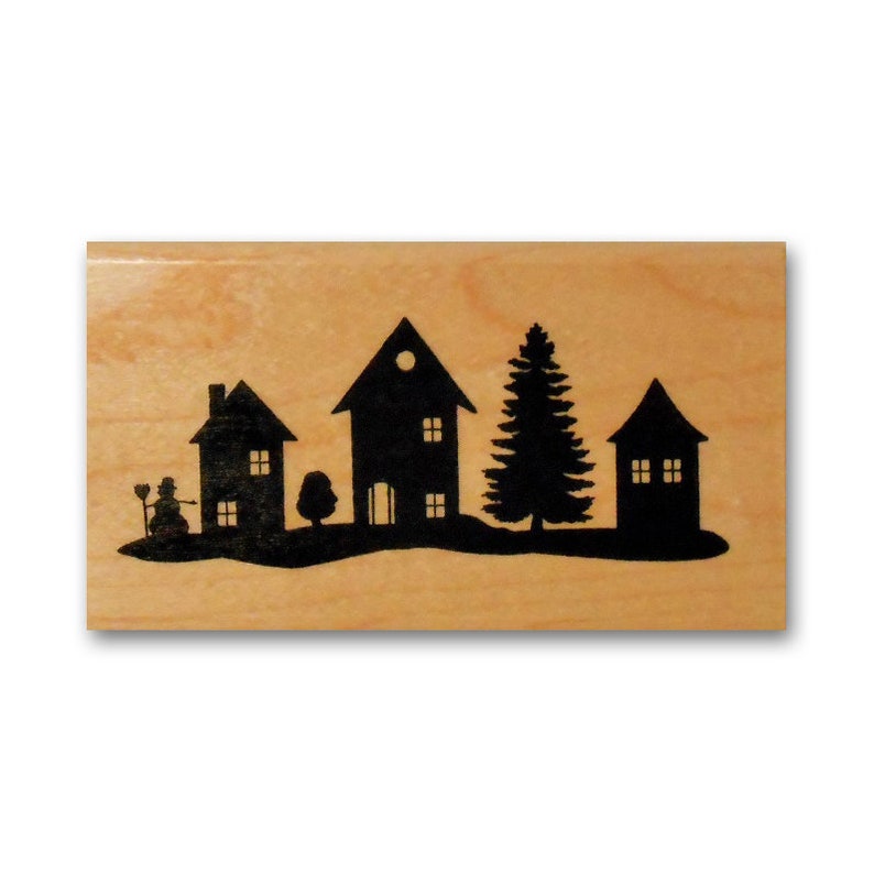 Winterhäuser Silhouette Stempel Weihnachtsdorf 24 | Etsy