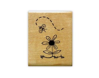 süße Bee und Blume montiert Stempel Sommer #9
