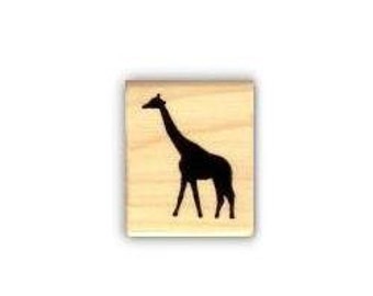 tiny GIRAFFE SILHOUETTE mounted Africa rubber stamp, African safari, wild animal, Sweet Grass Stamps No.17