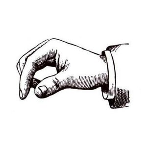 large HAND Unmounted rubber stamp, picking up, pinching, vintage style, Sweet Grass Stamps No.15